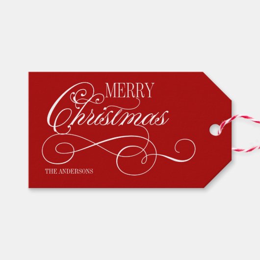 Script Merry Kerstfeestdag Cadeaulabel (Voorkant (Horizontaal))