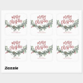 Script Merry-kerstWaterverf Vierkante Sticker (Vel)