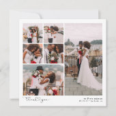 Script met Heart Multi Photo Wedding Bedankkaart (Voorkant)