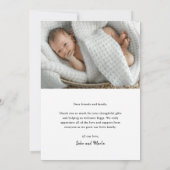 Script met introductie van babyfoto bedankkaart (Achterkant)