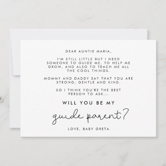 Script mignon Serez-vous ma carte parent Guide (Devant)