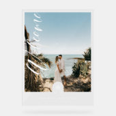 Script minimal Accueil Mariage photo Palm Monogram (Recto)