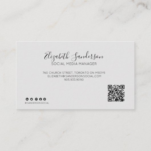 SCRIPT MINIMAL ÉLÉGANT VOTRE Carte de visite DE CO (Dos)