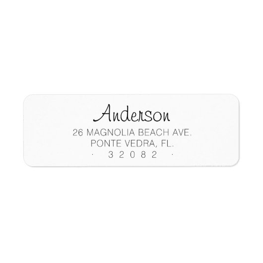 Script minimal moderne 04 | Étiquette d'adresse de (Devant)