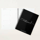 Script minimal moderne Monogramme Black Planner 20 (Devant avec enveloppe)