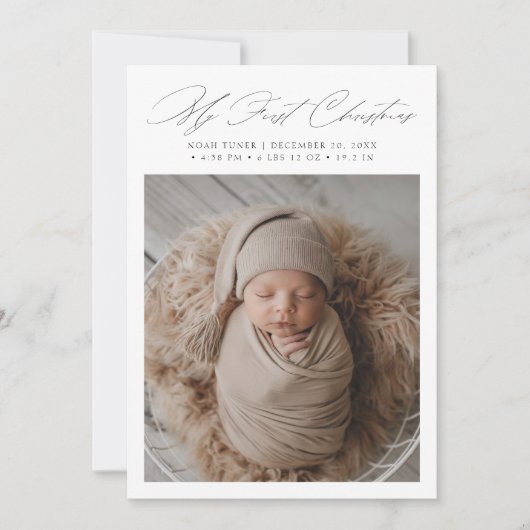 Script minimal Mon premier Carte photo de bébé de  (Devant)