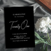 Script minimal noir et blanc Invitation d'annivers