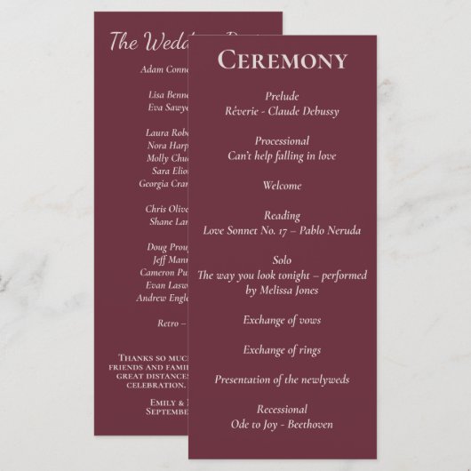 Script minimal Programme Plum violet (Devant / Derrière)