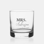 Script minimal sur mesure mariage verre à whisky (Recto)
