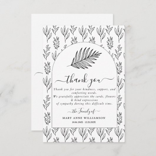 Script Minimale begrafenis - Hartelijk dank - Kaar Bedankkaart (Voorkant / Achterkant)