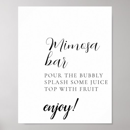 Script Minimale Mimosa Bar Bord Poster (Voorkant)