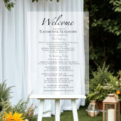 Script Minimalist Acryl Ceremony Program Sign Bord
