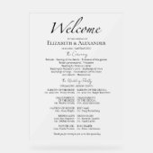 Script Minimalist Acryl Ceremony Program Sign Bord (Voorkant)