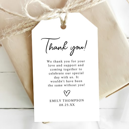 Script Minimalist Dank Je Favoriet Cadeaulabel