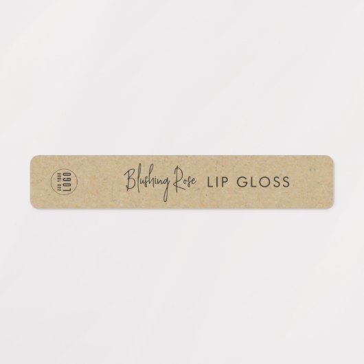 Script Minimalist Donkergrijs Kraft-productlabel Labels (Design 1)