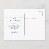 Script minimalist Vier foto's die we hebben verpla Aankondigingskaart (Achterkant)