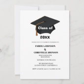 Script minimaliste double graduation faire-part (Dos)