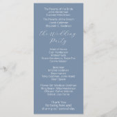 Script minimaliste Dusty Blue Wedding Programme (Dos)