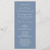 Script minimaliste Dusty Blue Wedding Programme (Devant)
