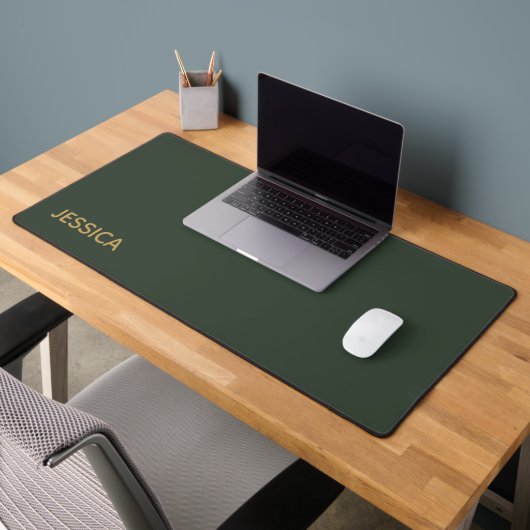 Script minimaliste en or vert foncé personnalisé (Bureau 2)