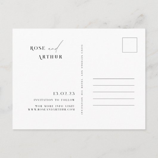 Script Minimaliste Enregistrer La Date Invitation (Dos)