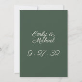 Script minimaliste Highland Moss Green Invitation (Dos)