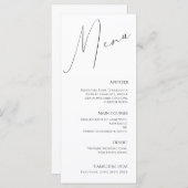 Script minimaliste Menu Mariage moderne (Devant / Derrière)