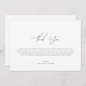 Script minimaliste moderne Carte de remerciements  (Devant / Derrière)