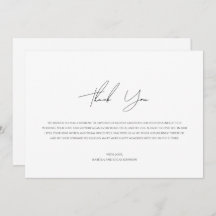 Script minimaliste moderne Carte de remerciements 