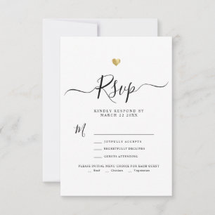 Script minimaliste moderne mariage or RSVP