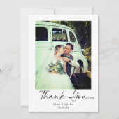 Script minimaliste moderne Mariage photo Merci (Devant)