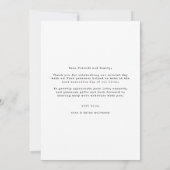 Script minimaliste moderne Mariage photo Merci (Dos)