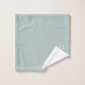 Script minimaliste Monogramme élégant Dusty Blue (Gant de toilette)