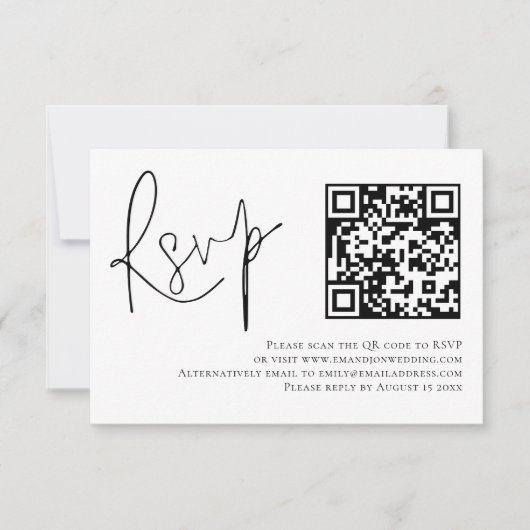 Script minimaliste QR Code Mariage RSVP (Devant)