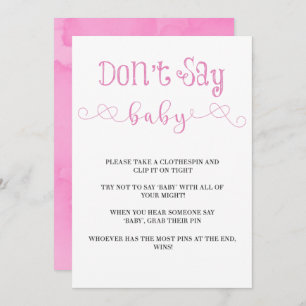 Script minimaliste rose Ne pas dire Invitations de
