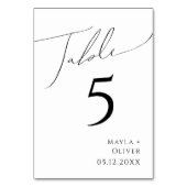 Script minimaliste Whimsical | numéro de table (Dos)