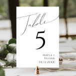 Script minimaliste Whimsical | numéro de table<br><div class="desc">Ce scénario minimaliste fantaisiste | le numéro de table est parfait pour votre classique simple mariage boho minimaliste noir et blanc. Le design se compose de calligraphie élégante, délicate et romantique écrite à la main et de typographie chic et formelle. Le look se marie bien avec n'importe quelle saison mariage...</div>