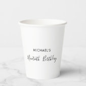 Script minimalistisch elke leeftijd verjaardag ijs papieren bekers (Voorkant)