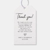 Script Minimalistische Dank U Favor Cadeaulabel (Voorkant)