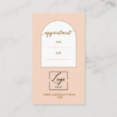 Script Modern arch pink photo qr code logo Afsprakenkaartje (Achterkant)