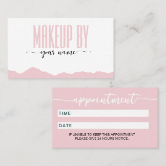 Script Modern Blush Pink and white Afsprakenkaartje