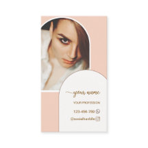 Script Modern boog roze foto qr code logo