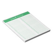 Script Modern Green Two Column Checklist Notitieblok (Schuin)