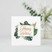 Script Modern Groen Links Gelukkige Verjaardag Kaart (Staand voorkant)