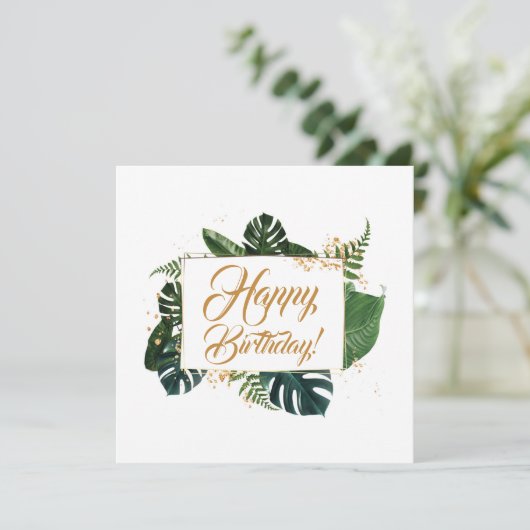 Script Modern Groen Links Gelukkige Verjaardag Kaart (Staand voorkant)