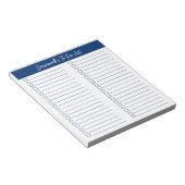 Script Modern Navy Blue Two Column Checklist Notitieblok (Schuin)