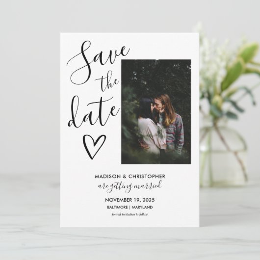 Script Modern Save The Date (Staand voorkant)