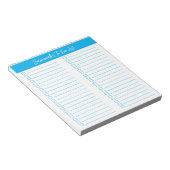 Script Modern Sky Blue Two Column Checklist Notitieblok (Schuin)