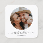 Script Modern Typografie fotograaf Vierkante Visitekaartje (Voorkant)