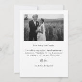 Script Modern Wedding 2 Photos Thank You Card Bedankkaart (Achterkant)